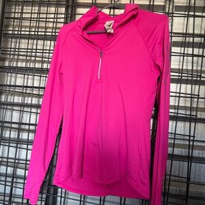 Under armour Hot Pink sweatshirt 1/4 zip medium m Performance Top back pocket A8
